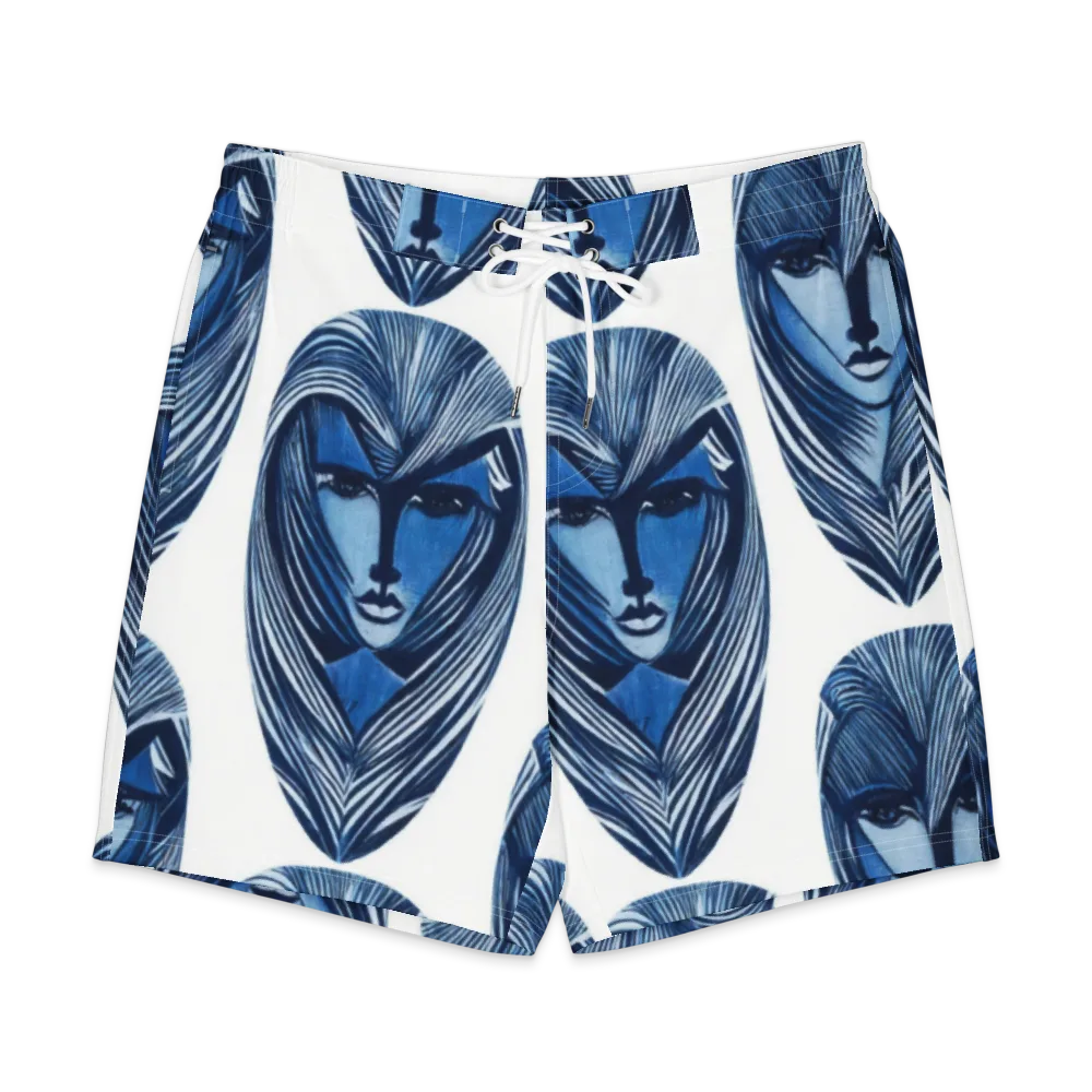 Indigo Visage on Men's Board Shorts — Front
