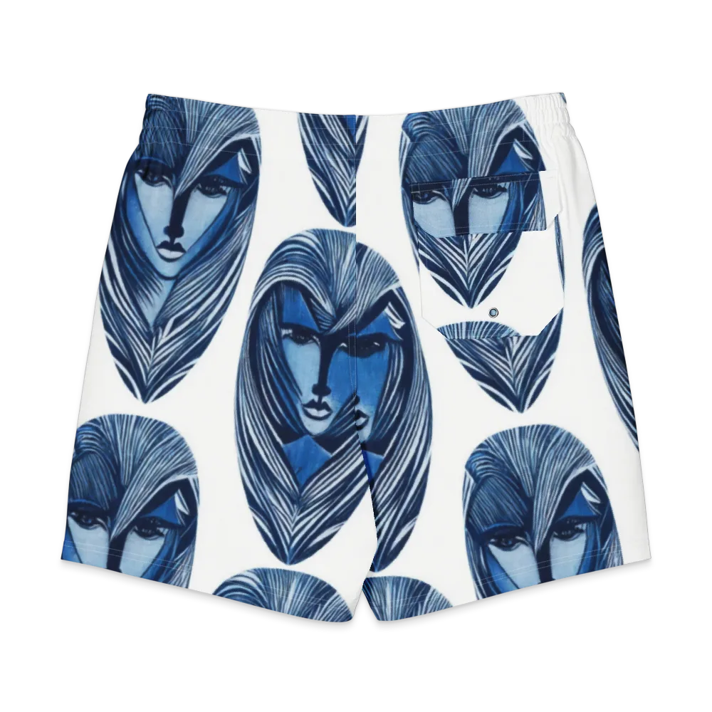 Indigo Visage on Men's Board Shorts — Back