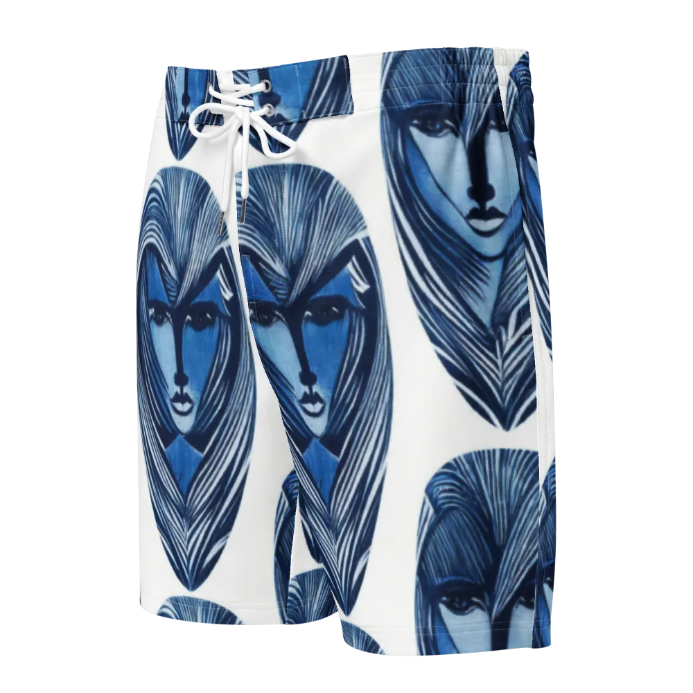 Indigo Visage on Men's Board Shorts — Front