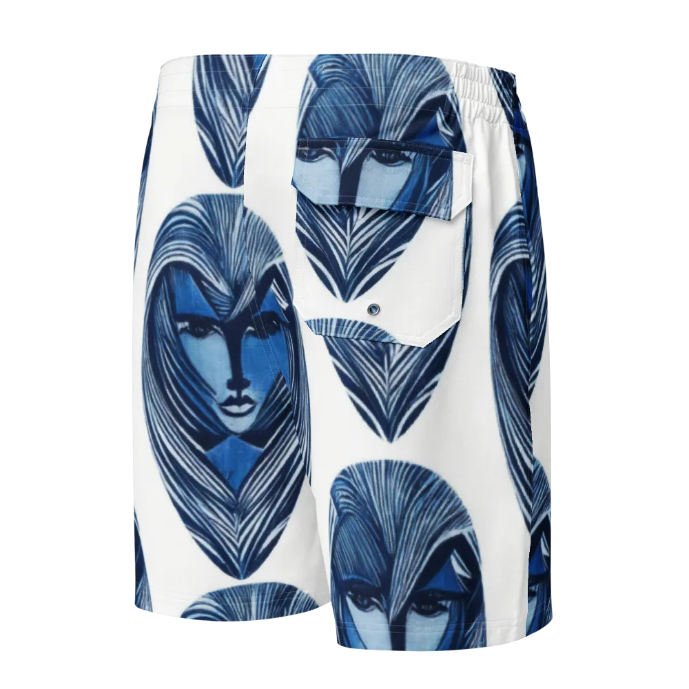 Indigo Visage on Men's Board Shorts — Back