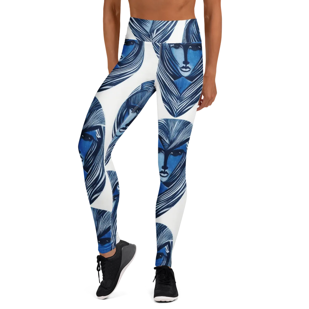 Indigo Visage on Yoga Leggings — Front
