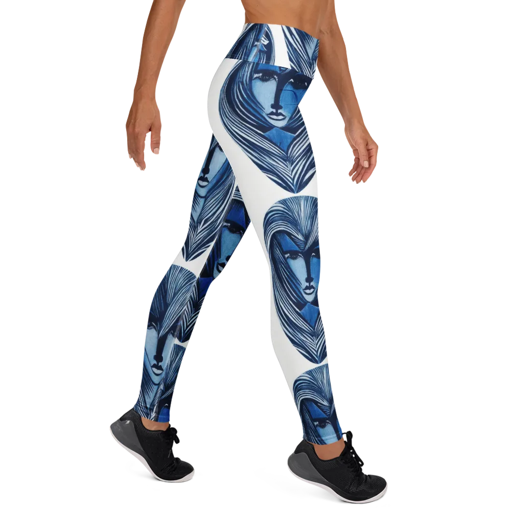 Indigo Visage on Yoga Leggings — Right