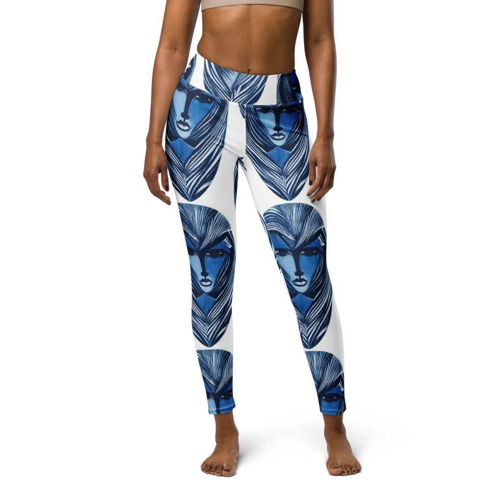 Indigo Visage on Yoga Leggings — Front