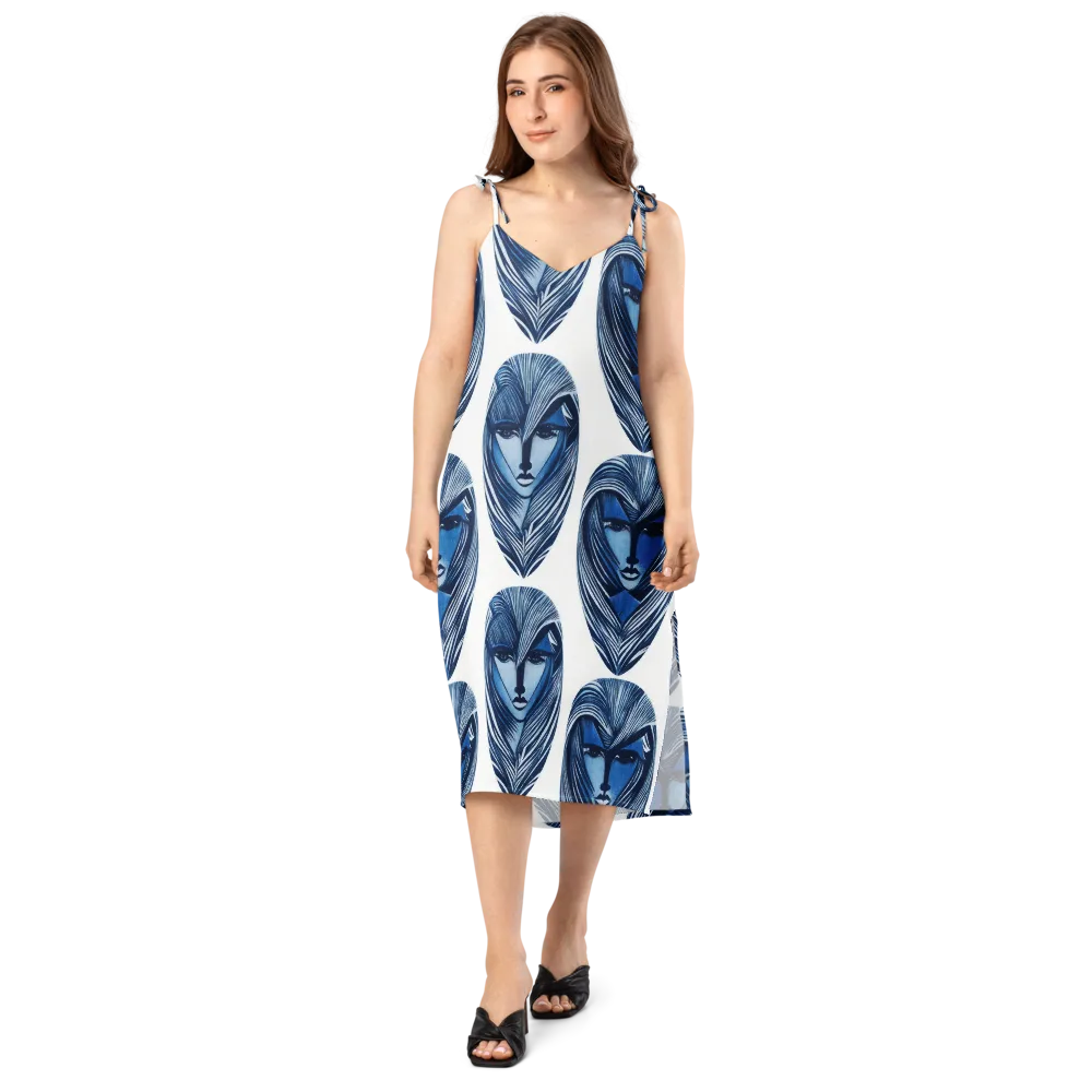 Indigo Visage on Slip Dress — Front