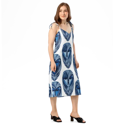 Indigo Visage on a Slip Dress