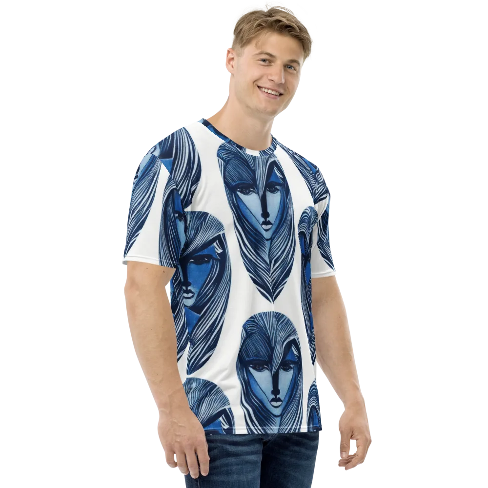 Indigo Visage on Men's Crew Neck T-Shirt — Right