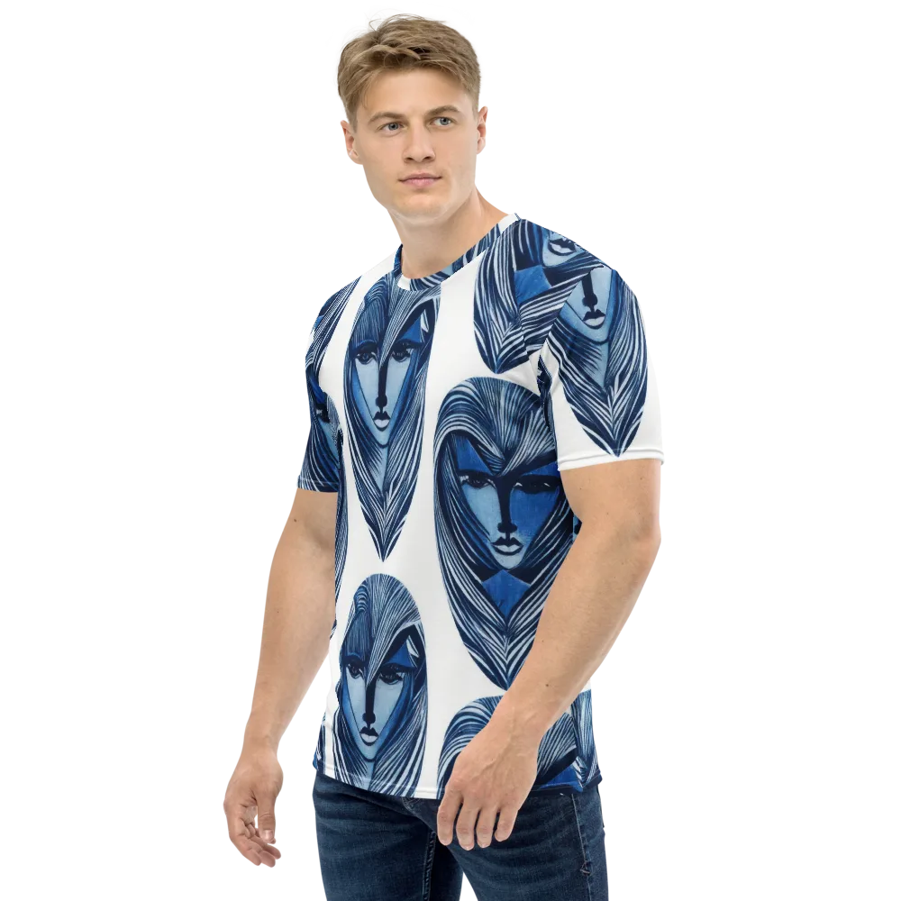 Indigo Visage on Men's Crew Neck T-Shirt — Left