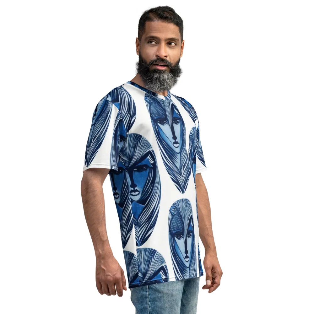 Indigo Visage on Men's Crew Neck T-Shirt — Right