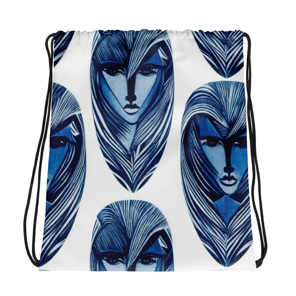 Indigo Visage on Drawstring Bag — Photo