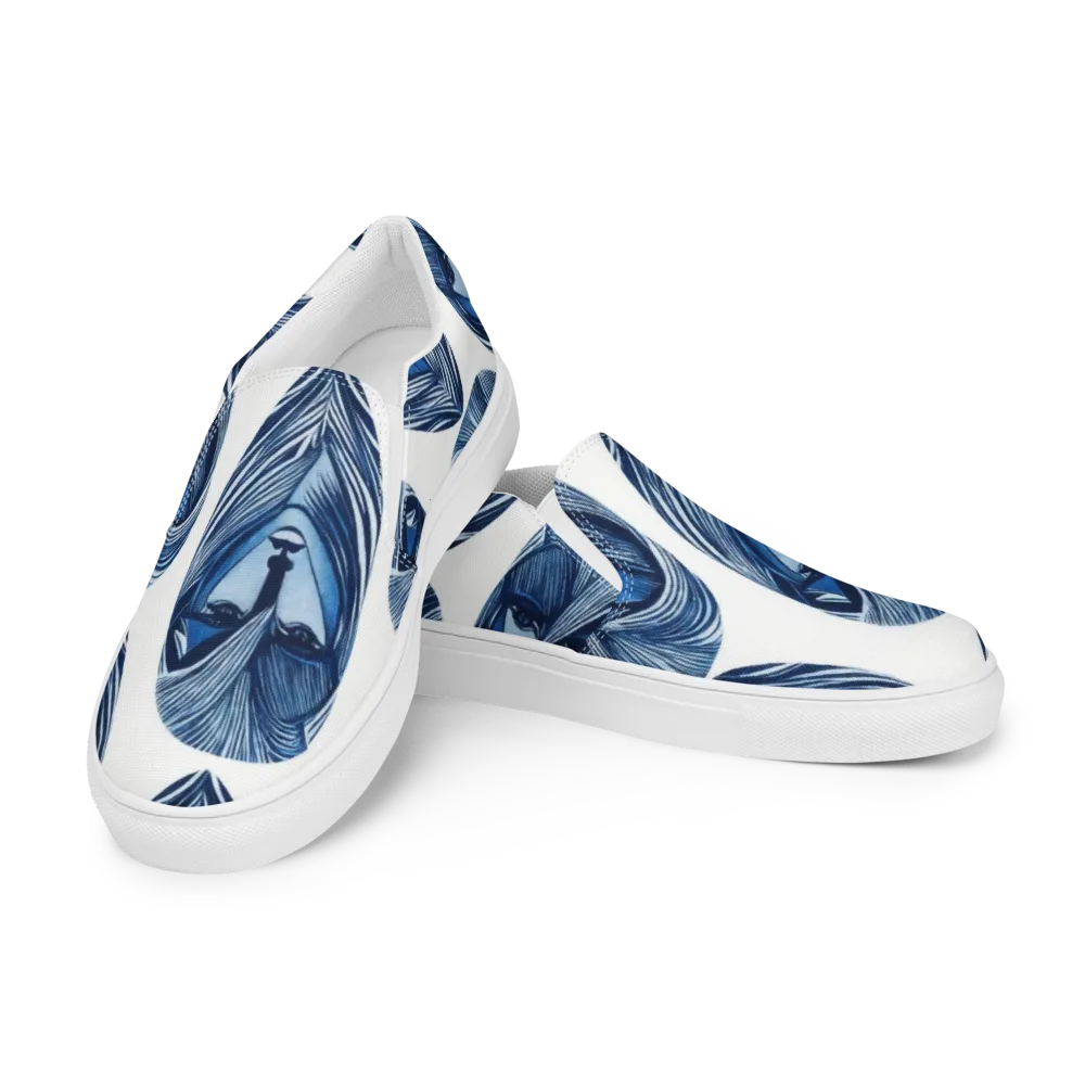 Indigo Visage on Women's Slip-On Canvas Shoes — Left Front