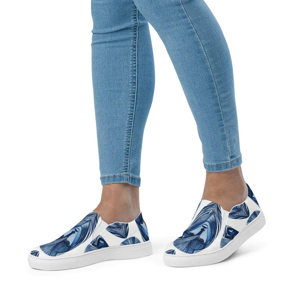 Indigo Visage on Women's Slip-On Canvas Shoes — Front