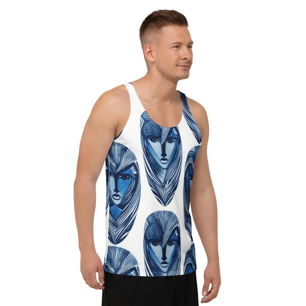 Indigo Visage on Men's Tank Top — Right Front