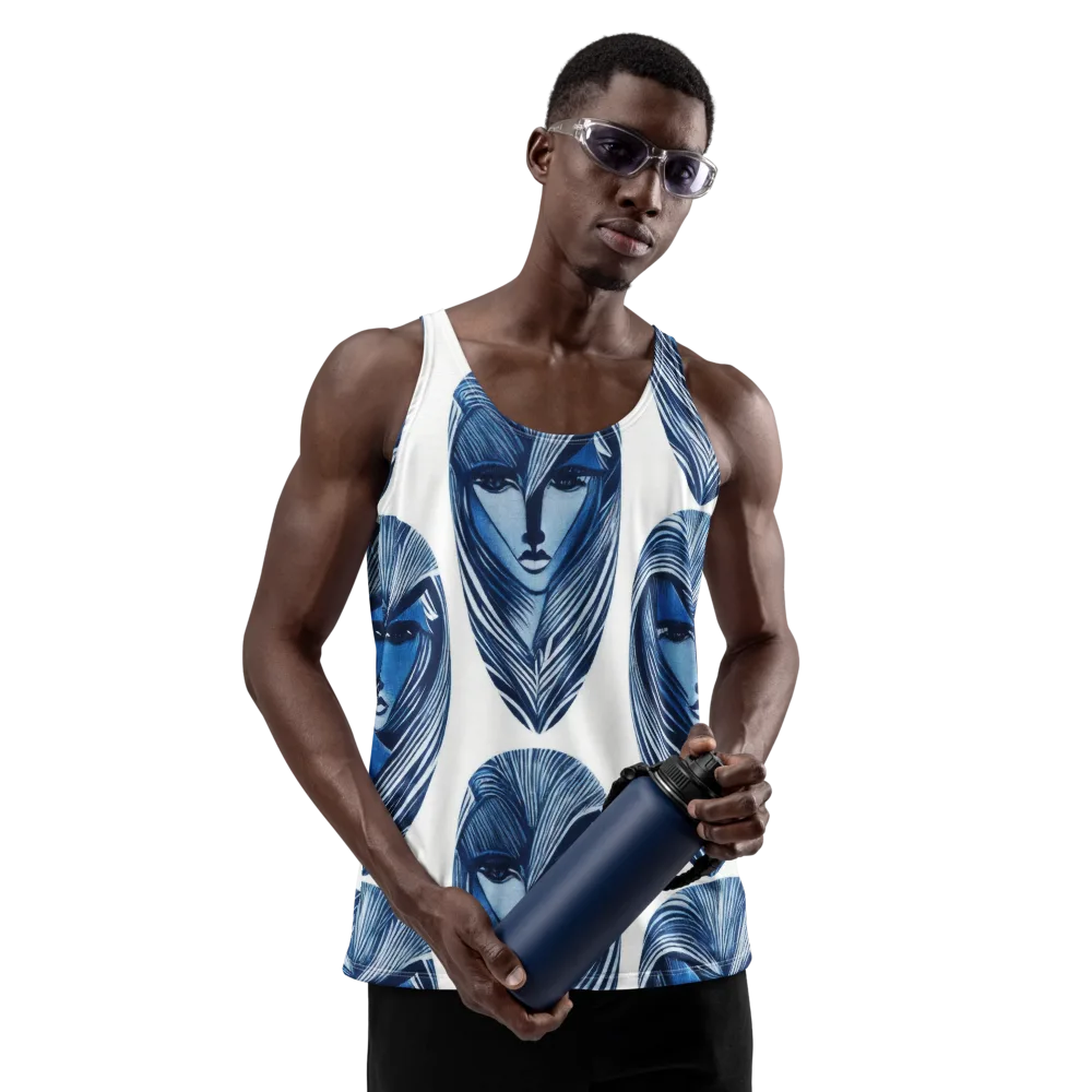 Indigo Visage on Men's Tank Top — Front