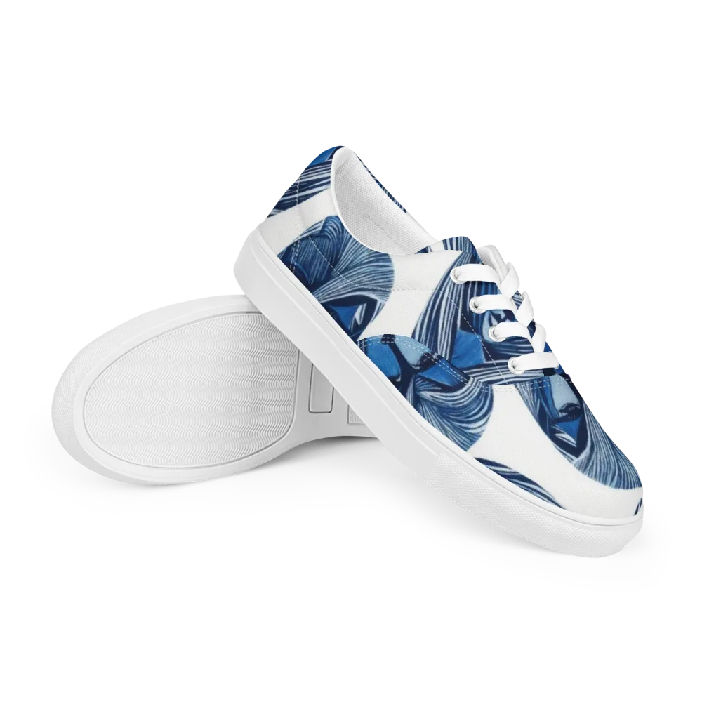 Indigo Visage on Men's Lace-Up Canvas Shoes — Right Front
