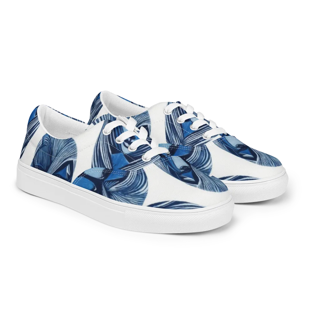Indigo Visage on Men's Lace-Up Canvas Shoes — Right Front