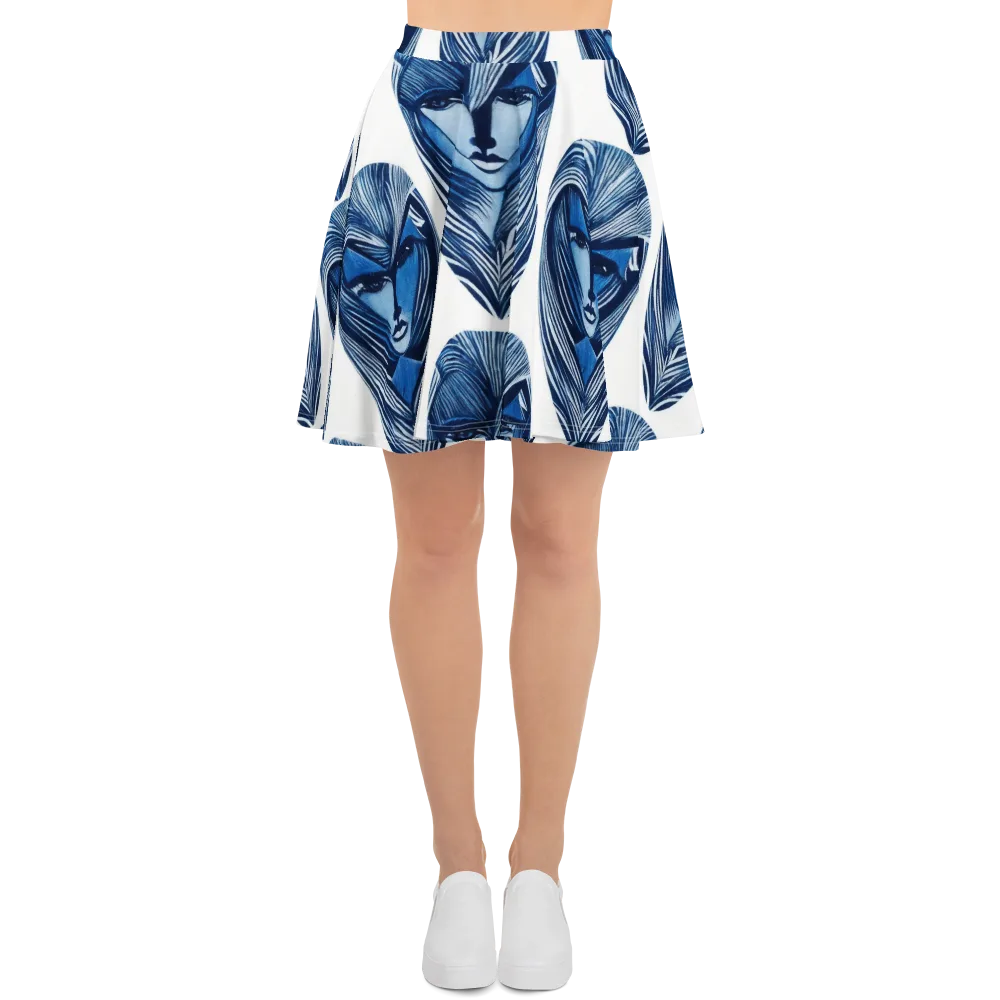 Indigo Visage on Skater Skirt — Front
