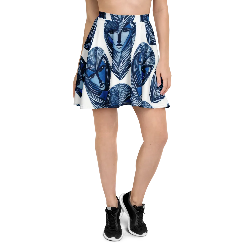 Indigo Visage on Skater Skirt — Front