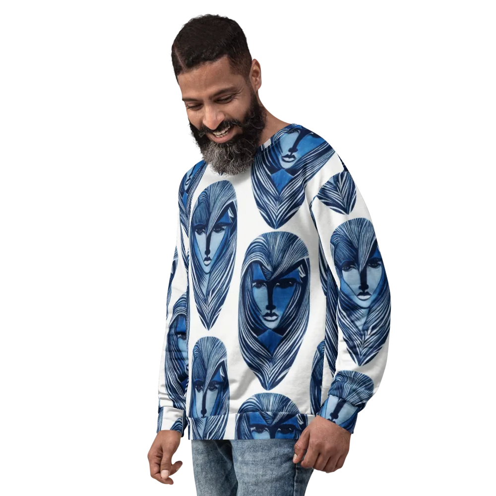 Indigo Visage on Sweatshirt — Left Front