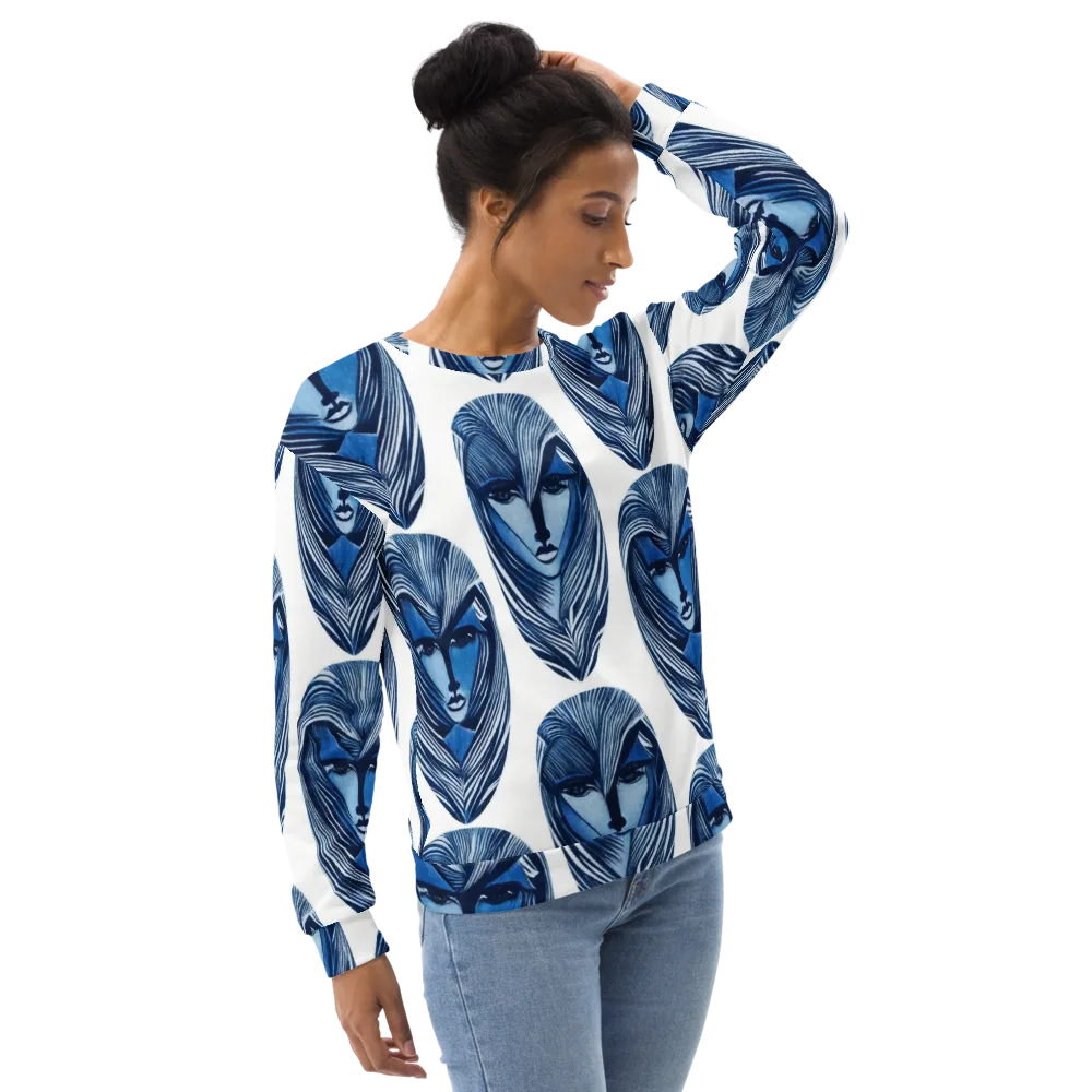 Indigo Visage on Sweatshirt — Right Front