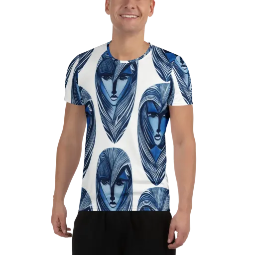 Indigo Visage on a Men's Athletic T-Shirt