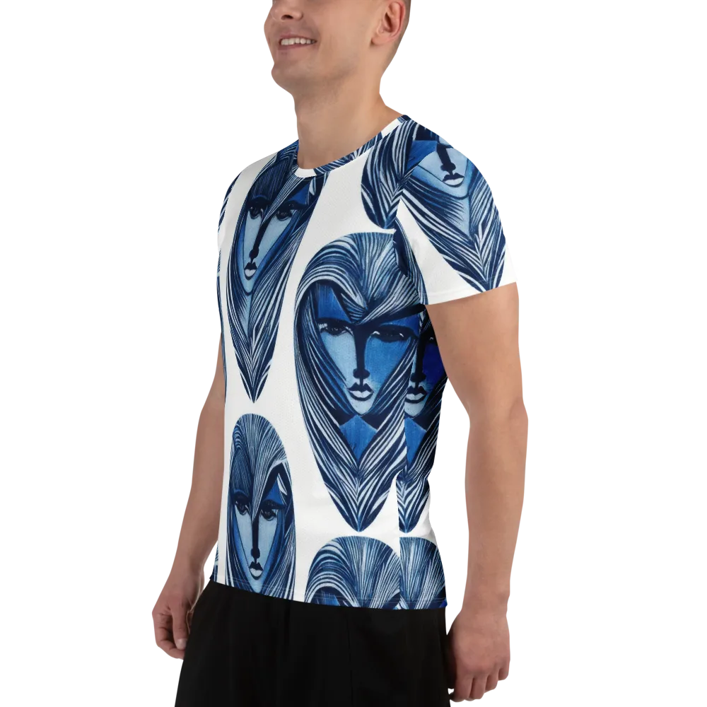 Indigo Visage on Men's Athletic T-Shirt — Left
