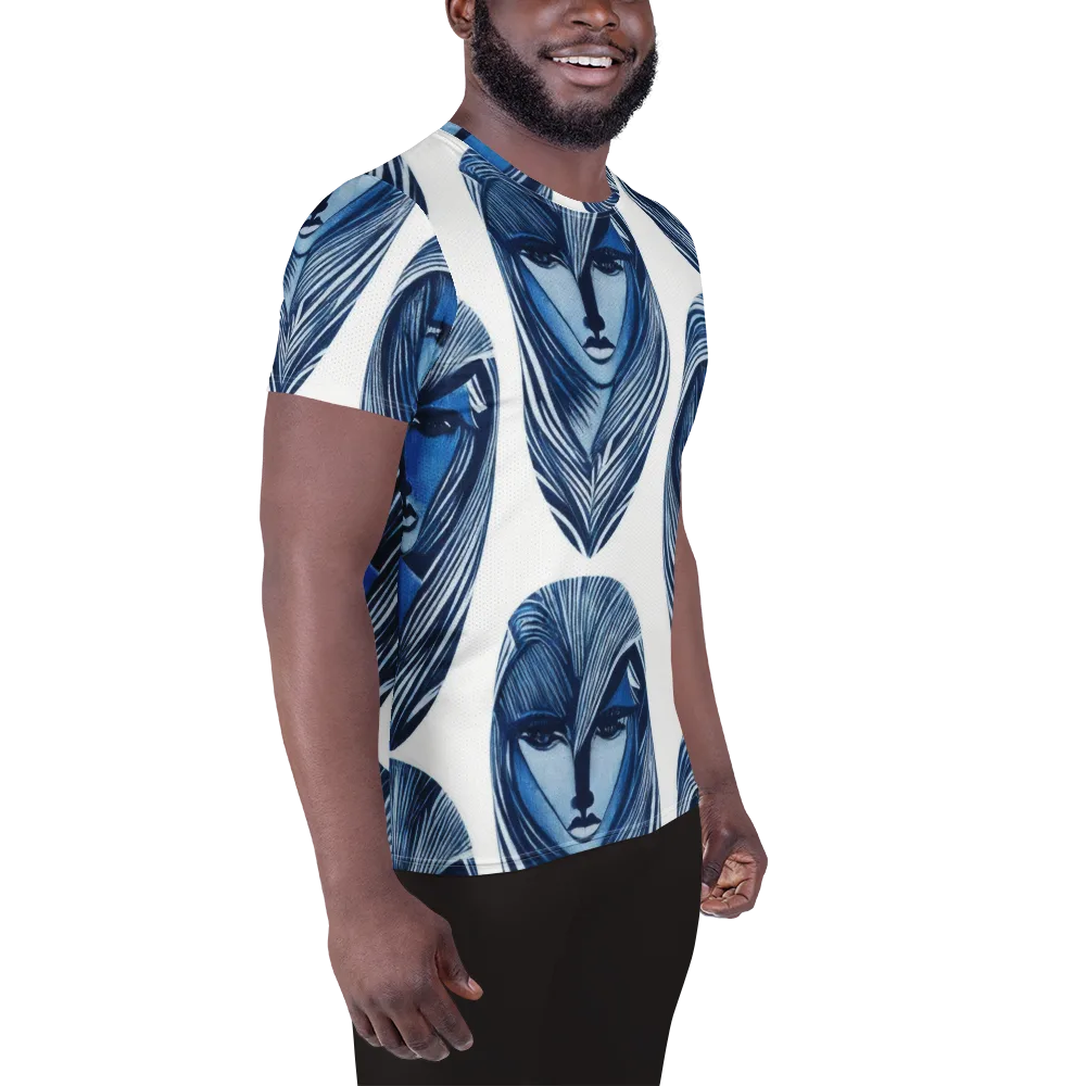 Indigo Visage on Men's Athletic T-Shirt — Right