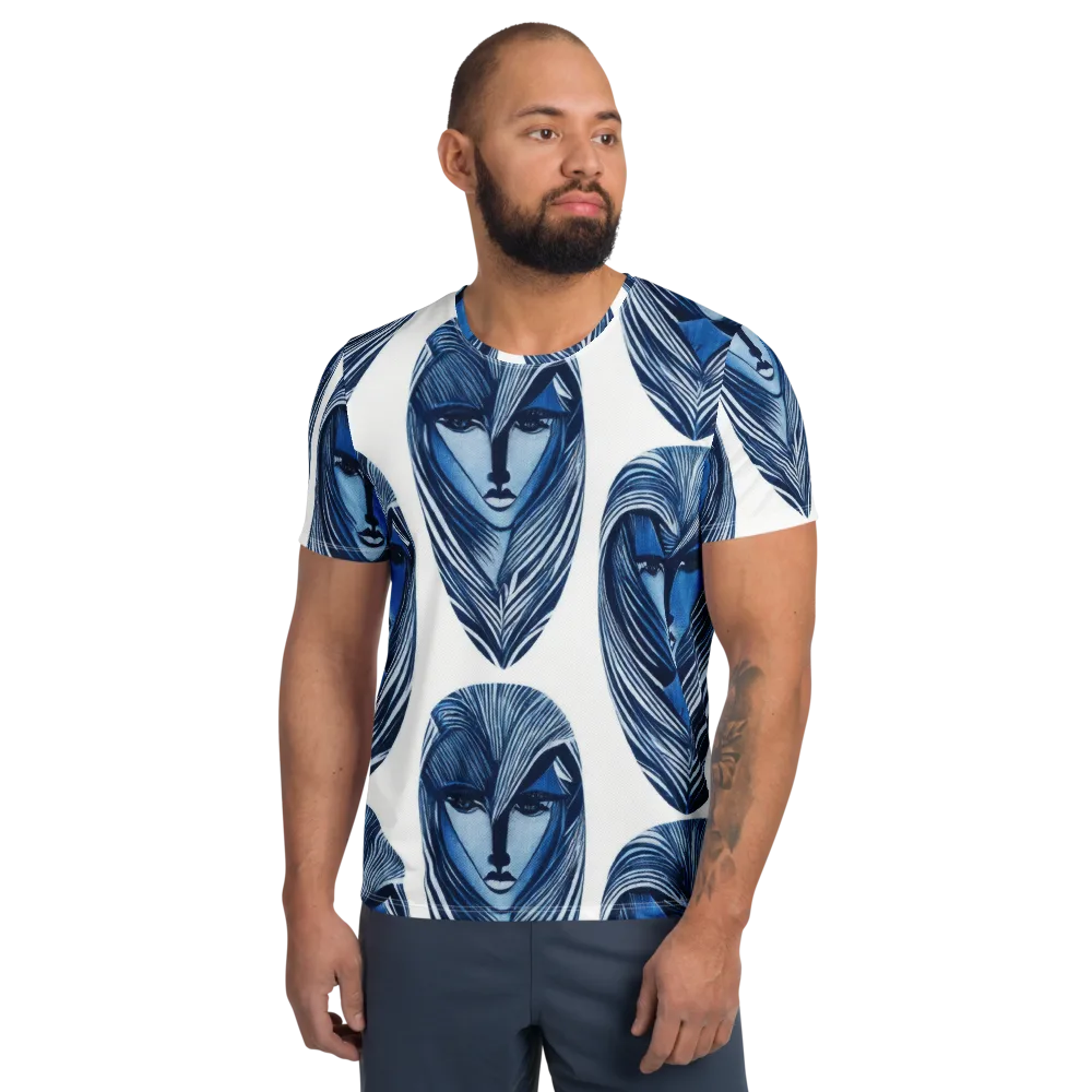 Indigo Visage on Men's Athletic T-Shirt — Front