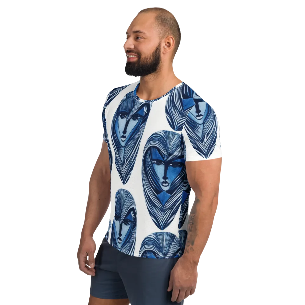 Indigo Visage on Men's Athletic T-Shirt — Left