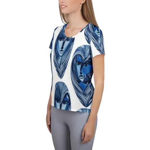 Indigo Visage on a Women's Athletic T-Shirt
