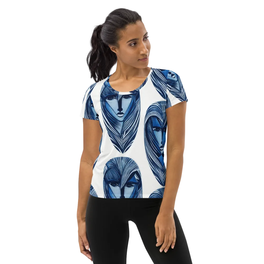 Indigo Visage on Women's Athletic T-Shirt — Front