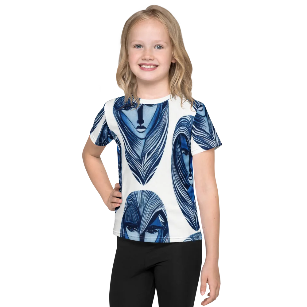 Indigo Visage on Kids Crew Neck T-Shirt — Front