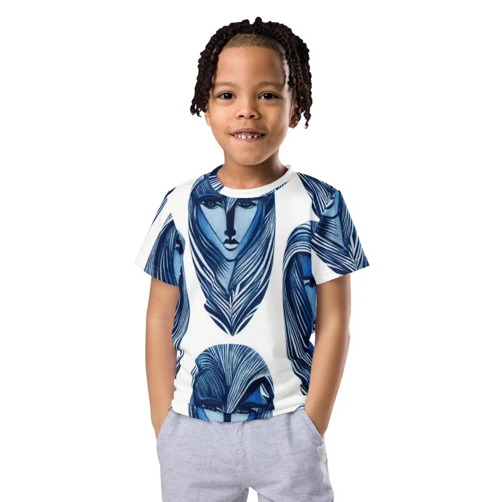 Indigo Visage on Kids Crew Neck T-Shirt — Front