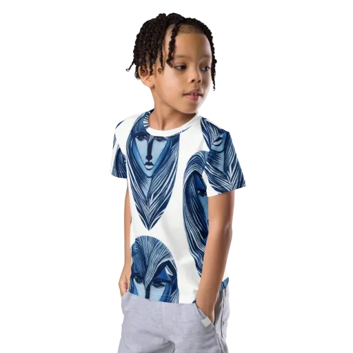 Indigo Visage on a Kids Crew Neck T-Shirt