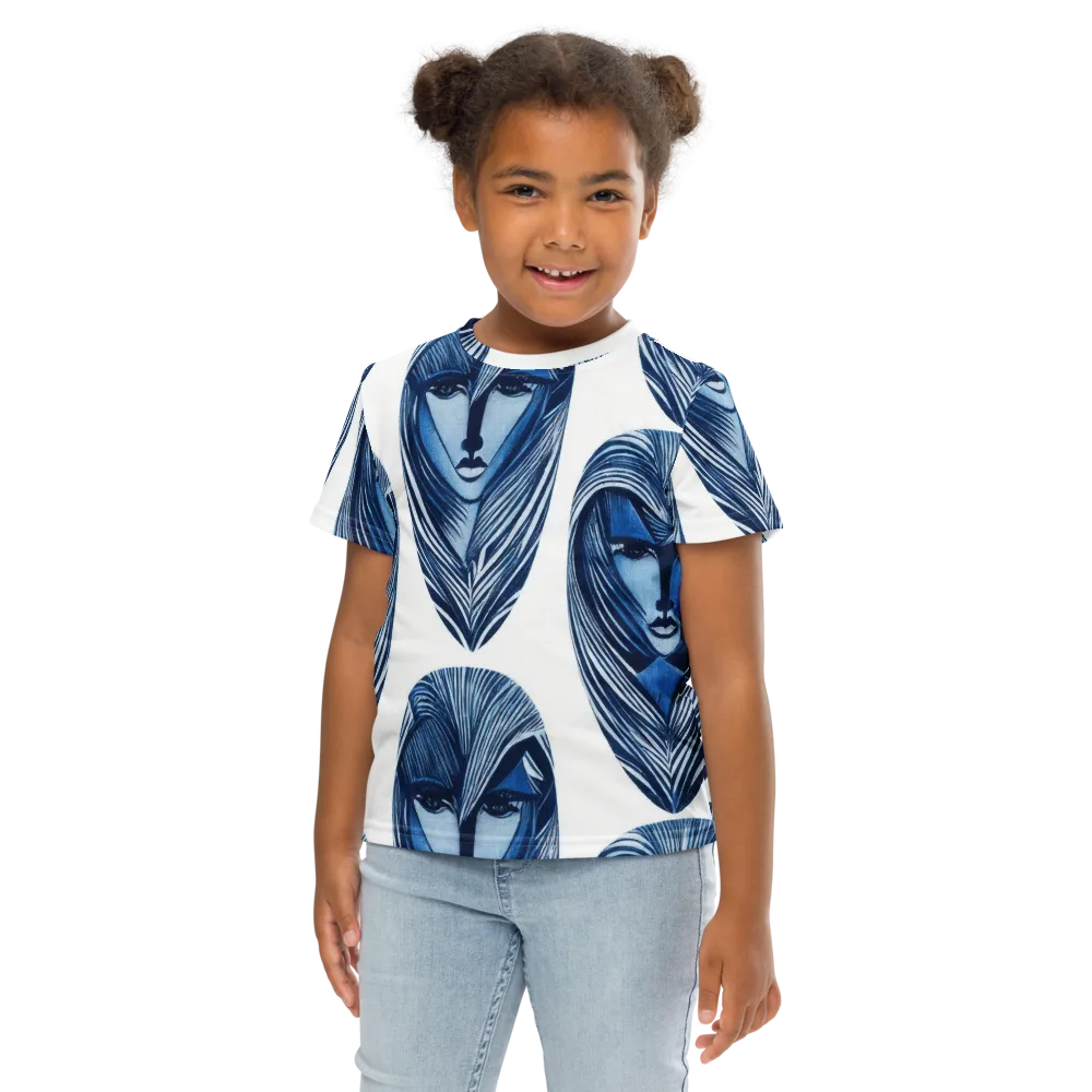 Indigo Visage on Kids Crew Neck T-Shirt — Front
