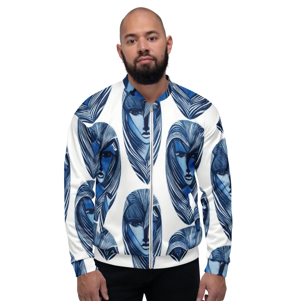 Indigo Visage on Bomber Jacket — Front