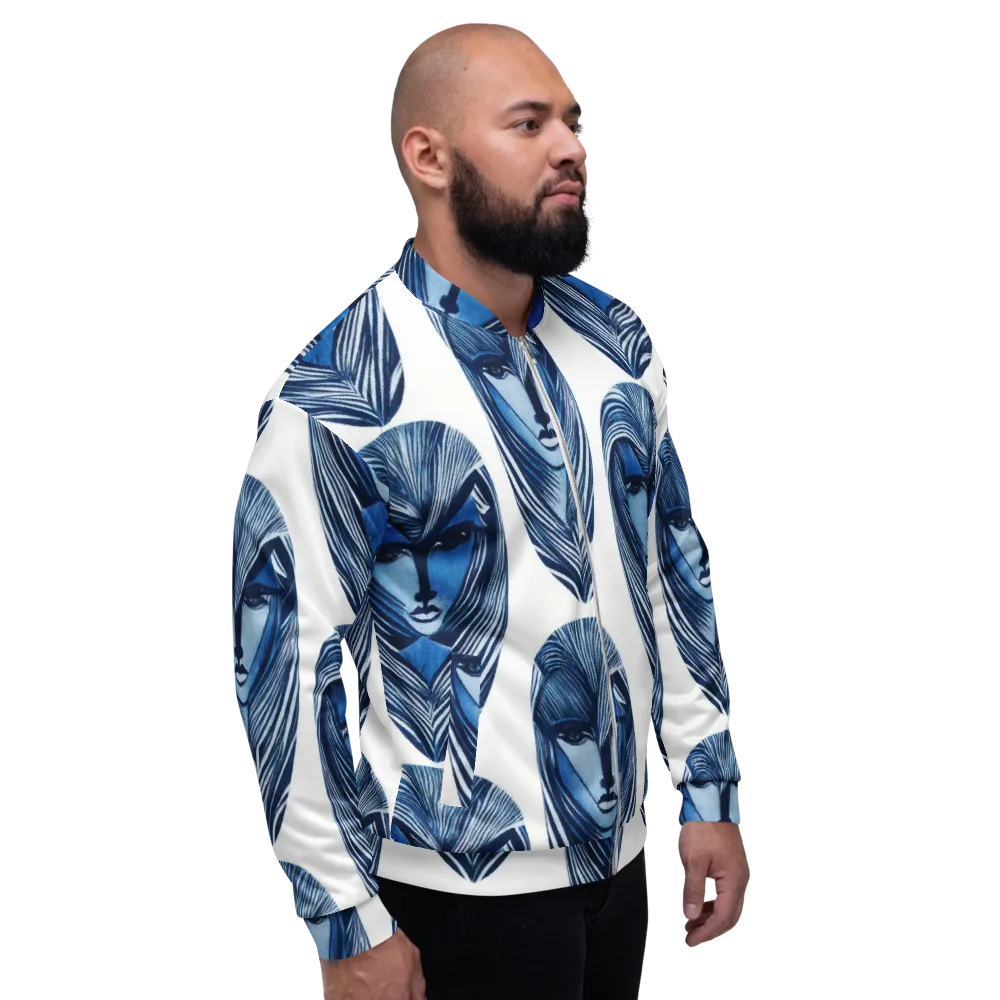 Indigo Visage on Bomber Jacket — Right