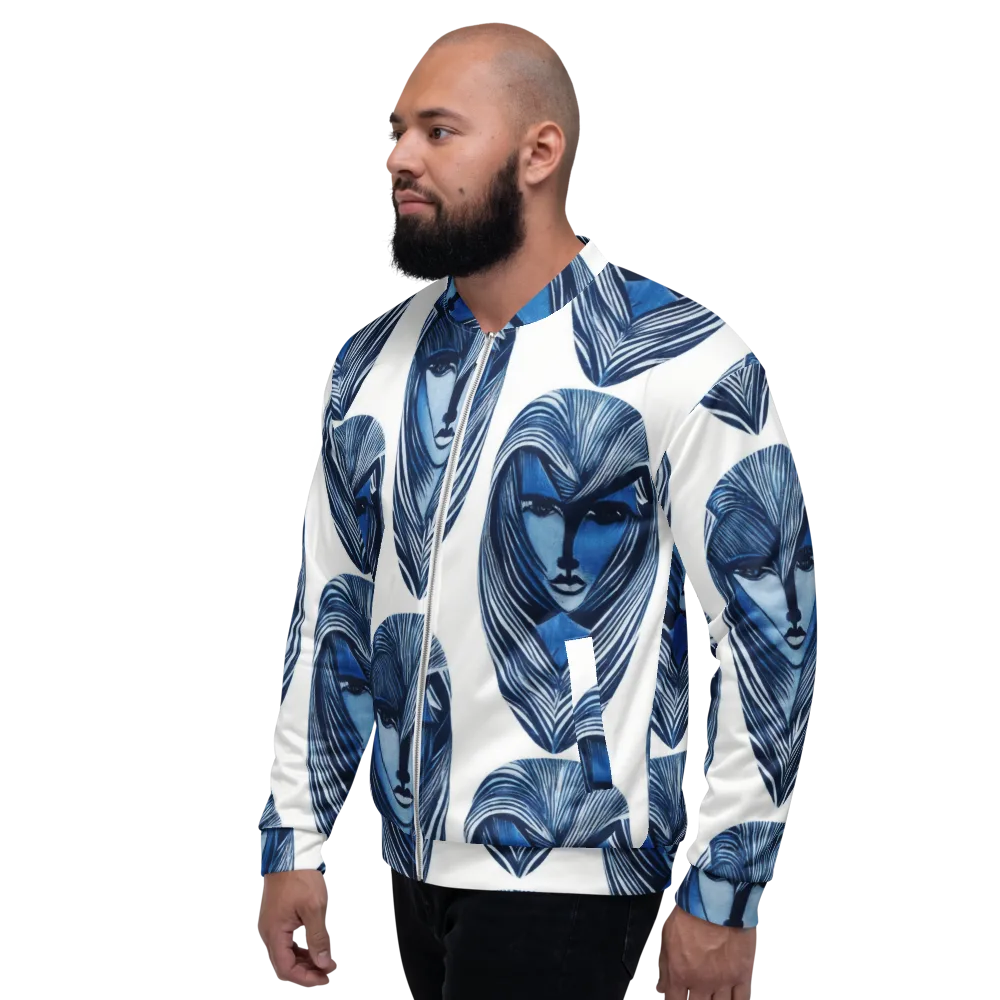 Indigo Visage on Bomber Jacket — Left