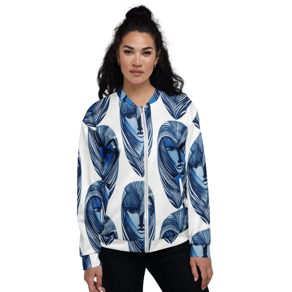 Indigo Visage on Bomber Jacket — Front