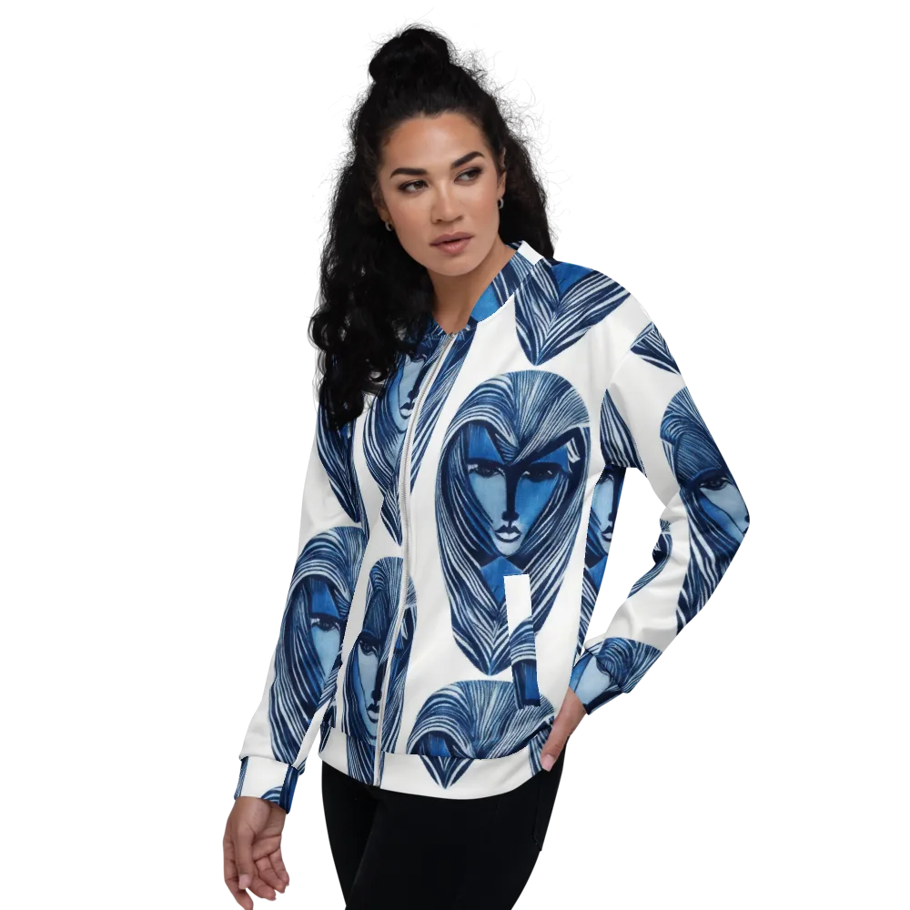 Indigo Visage on Bomber Jacket — Left
