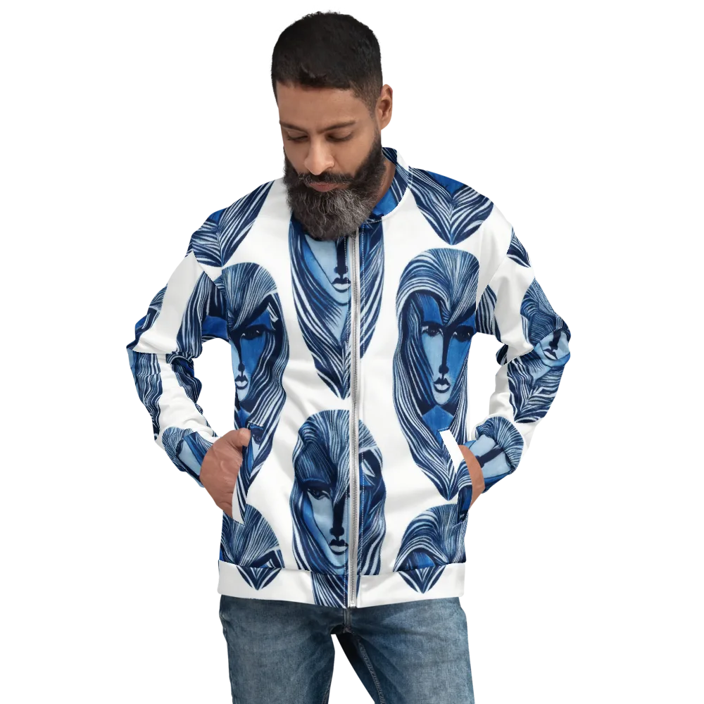 Indigo Visage on Bomber Jacket — Front