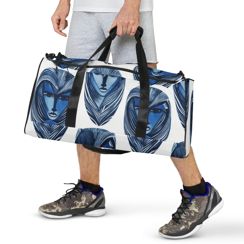 Indigo Visage on Duffle Bag — Front