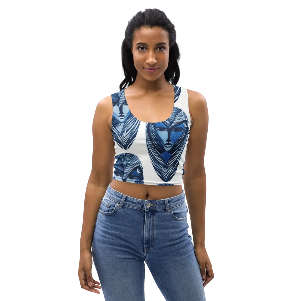 Indigo Visage on Crop Top — Front