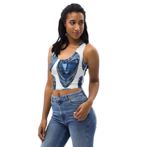Indigo Visage on a Crop Top