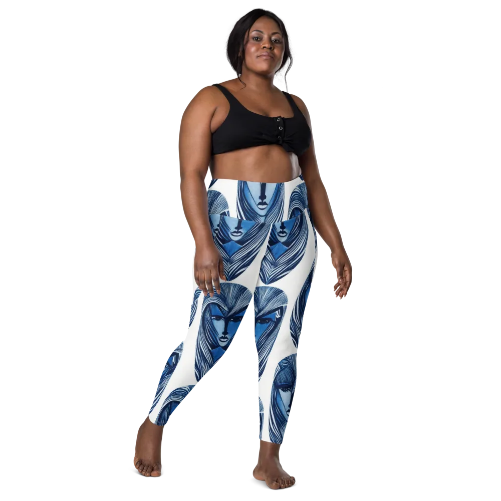 Indigo Visage on Leggings with Pockets — Front