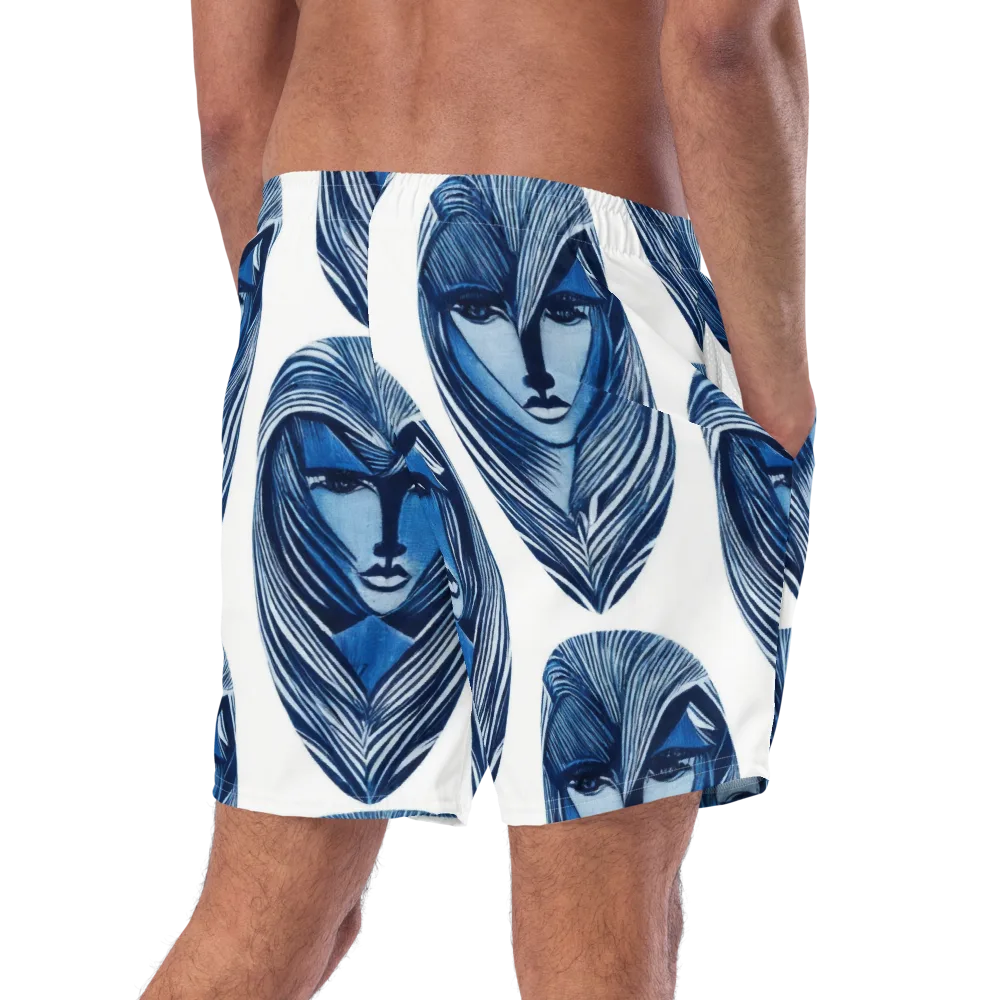 Indigo Visage on Swim Trunks — Right Back