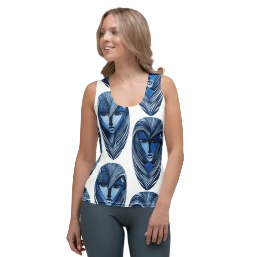 Indigo Visage on a Women's Tank Top