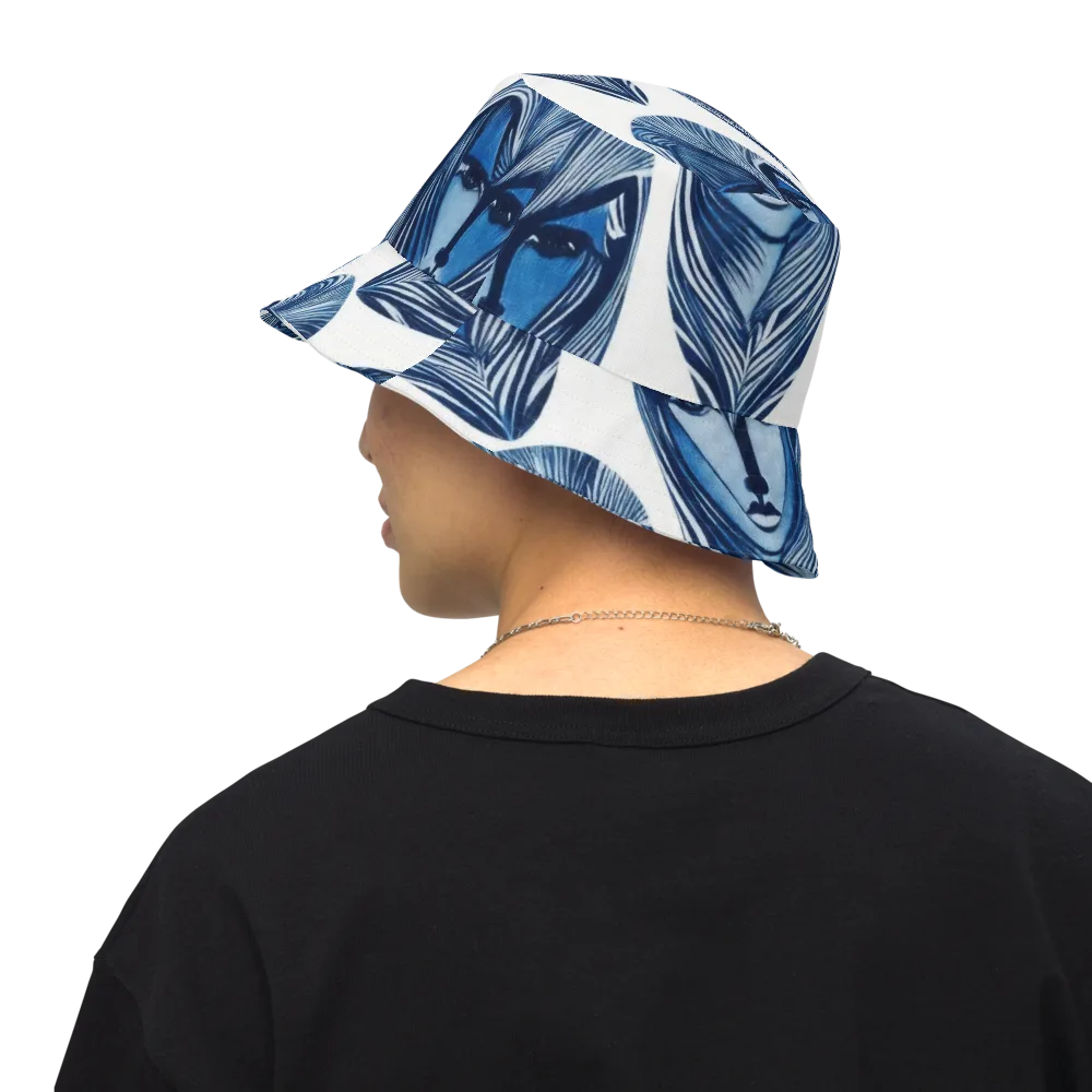 Indigo Visage on Reversible Bucket Hat — Back Inside