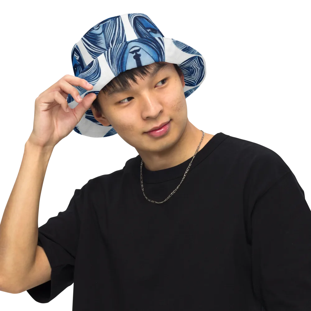 Indigo Visage on Reversible Bucket Hat — Front Inside