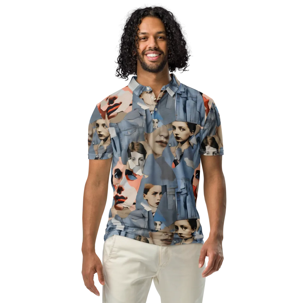 Blue Jean Mirage on Men's Slim Fit Polo Shirt — Front