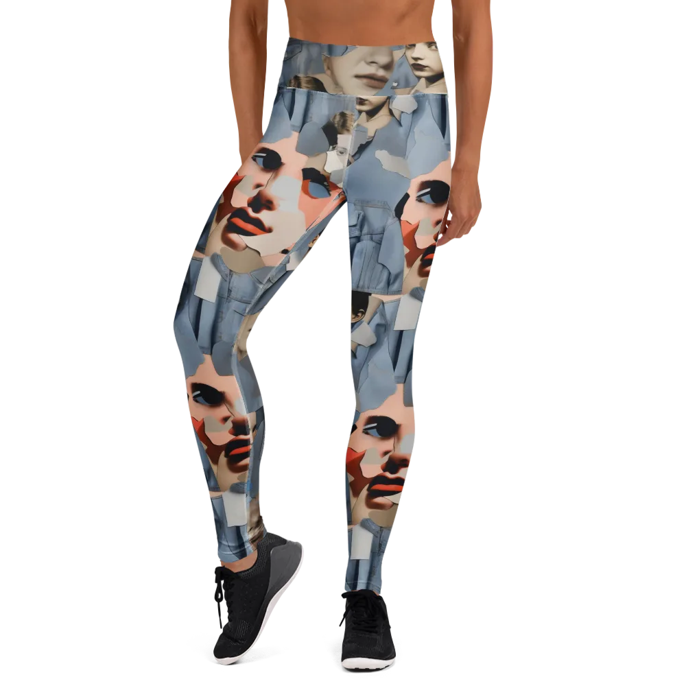 Blue Jean Mirage on Yoga Leggings — Front